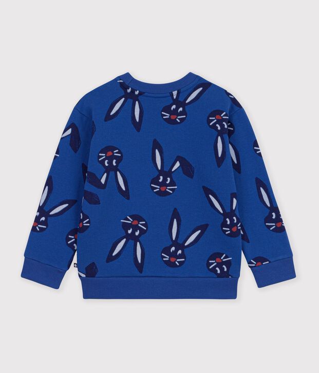 Felpa in cotone con stampa animalier bambino blu/multicolore