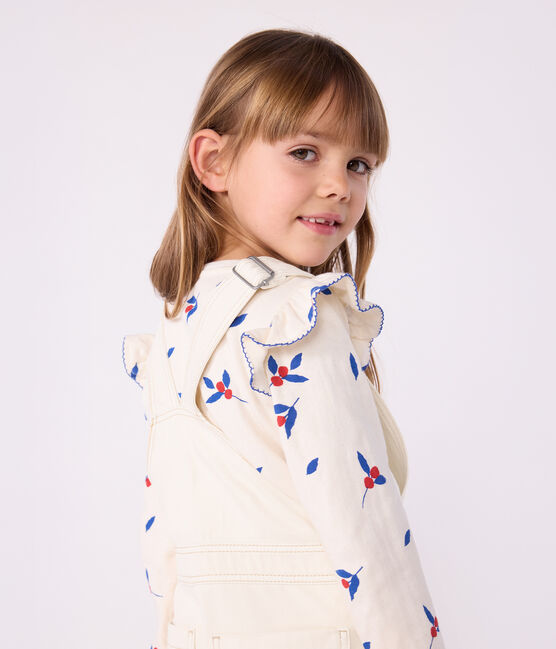 T-shirt a maniche lunghe in cotone con stampa bambina MILK/ MULTICO