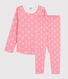 Pigiama jacquard gatti bambina in lana e cotone