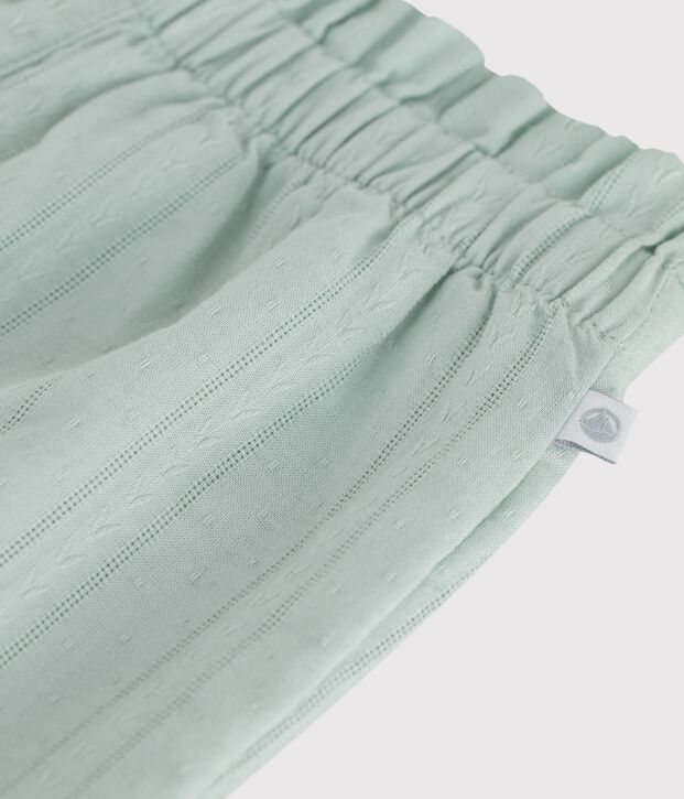 Shorts in cotone tinta unita neonato verde