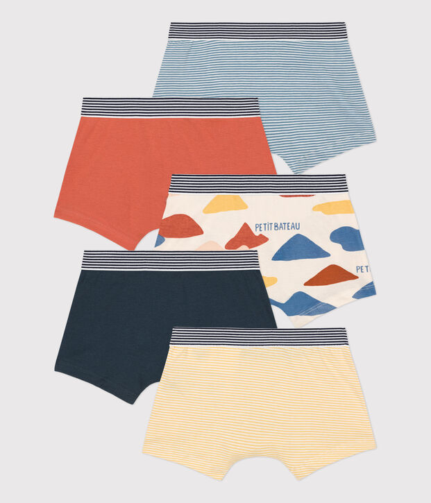 Confezione da 5 boxer bambino in cotone multicolore