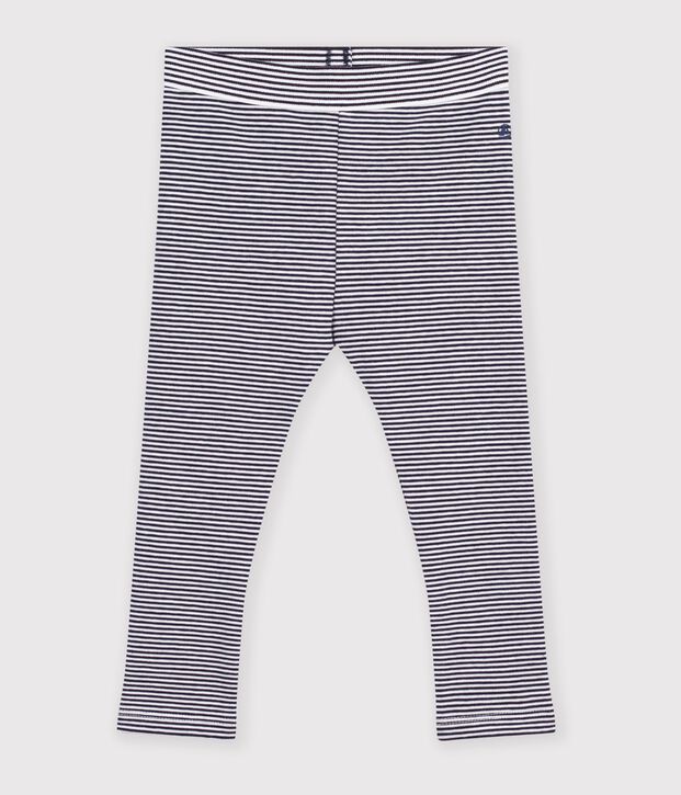 Leggins in cotone a righe neonato blu/bianco