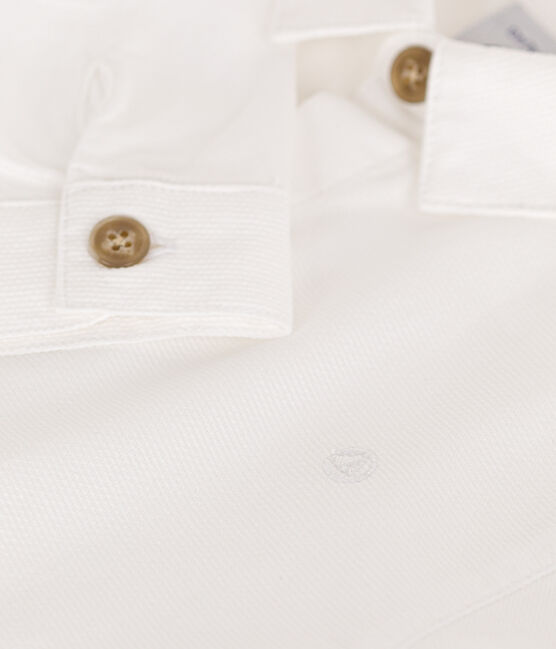 Camicia bebè in piquet di cotone bianco ECUME