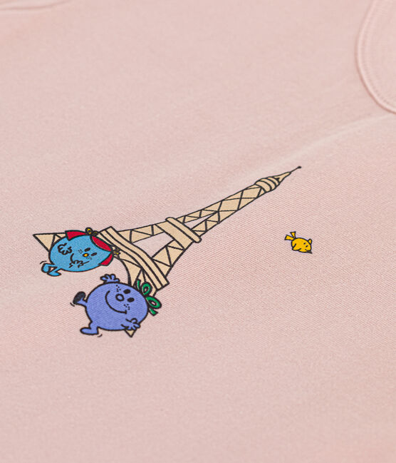 T-shirt Monsieur Madame in cotone neonato rosa SALINE