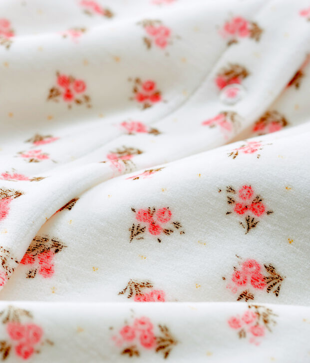 Bodyjama beb&egrave; femmina in ciniglia bianco/multicolore