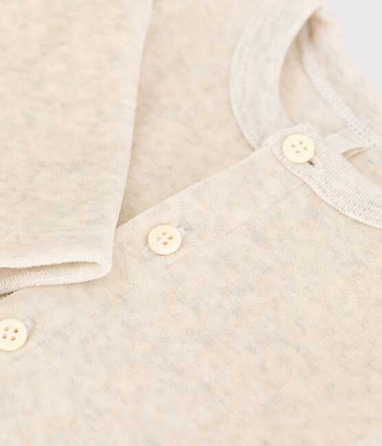 Cardigan bebè in velluto di cotone beige MONTELIMAR CHINE