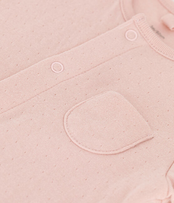 Tutina lunga bebè in tubique biologico tinta unita rosa SALINE