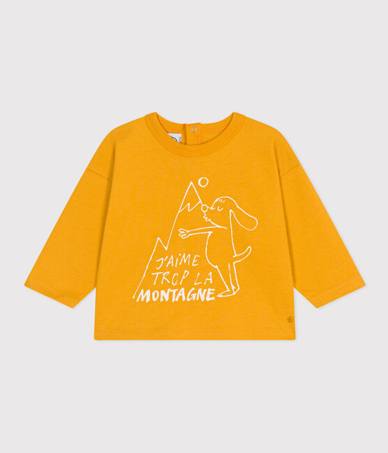 T-shirt a maniche lunghe in jersey per bebè giallo BOUDOR