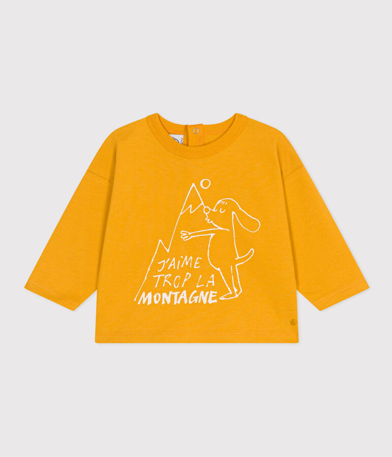 T-shirt a maniche lunghe in jersey per beb&egrave; giallo