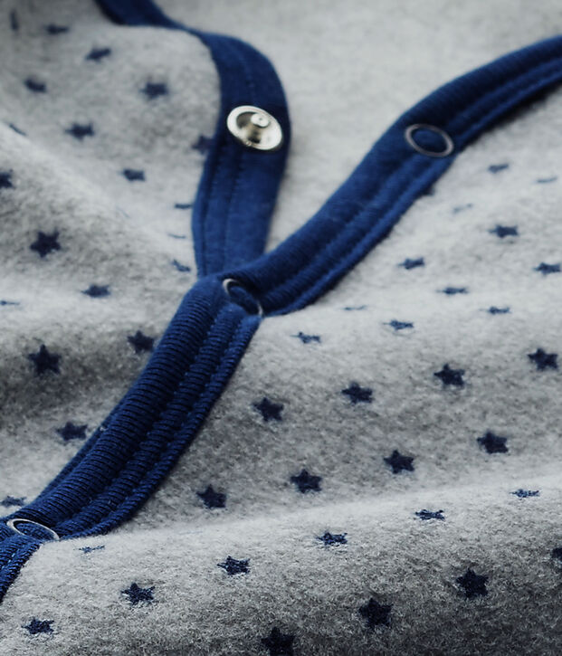 Tutina calda per bambino in pile grigio/blu