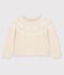 Pullover bambina in lana e cotone beige JERRYCAN MOULINE/ MARSHMALLOW