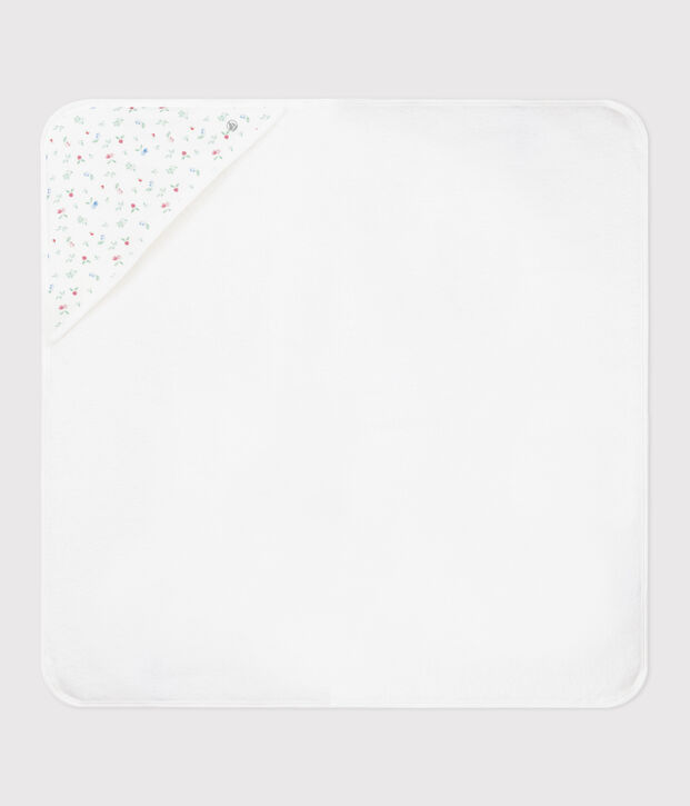 Asciugamano quadrato da bagno in cotone per neonati bianco/multicolore