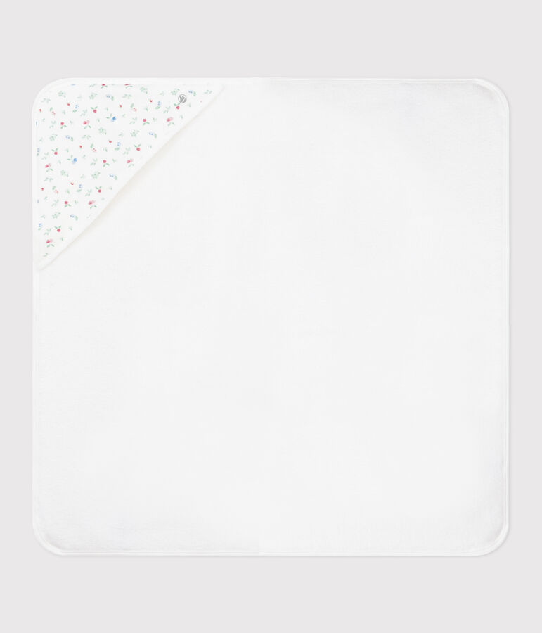 Asciugamano quadrato da bagno in cotone per neonati bianco/multicolore