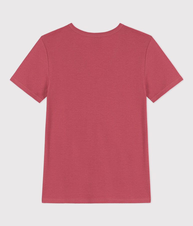 T-shirt L'ICONIQUE scollo a V in cotone donna rosa