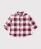 Camicia in flanella a quadri neonato marrone/beige