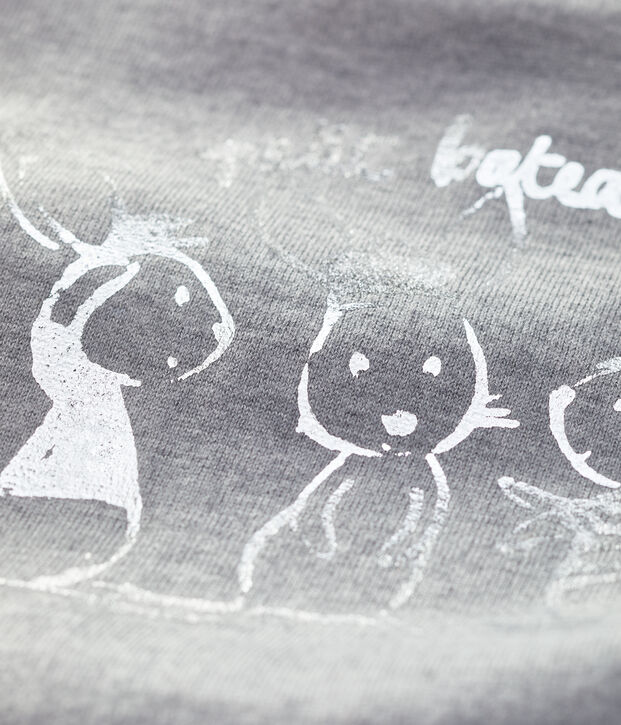 T-shirt a manica lunga beb&egrave; maschio a righe grigio