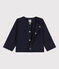 Cardigan a tinta unita in jersey spesso per neonati blu SMOKING