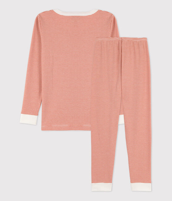 Pigiama snugfit millerighe unisex in cotone rosa BRANDY/bianco MARSHMALLOW