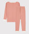 Pigiama snugfit millerighe unisex in cotone rosa BRANDY/bianco MARSHMALLOW