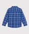 Camicia in cotone a quadri bambino blu/ecru