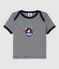 T-shirt maniche corte in cotone bebè maschio blu SMOKING/bianco MARSHMALLOW