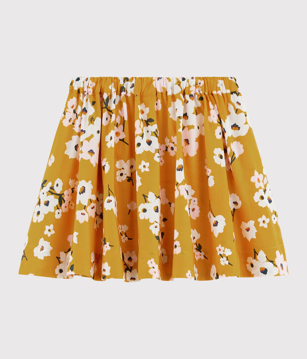 Gonna in popeline bambina giallo/multicolore