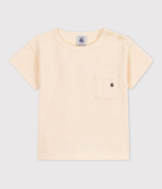 T-shirt a maniche corte bebè in jersey fiammato ecru AVALANCHE