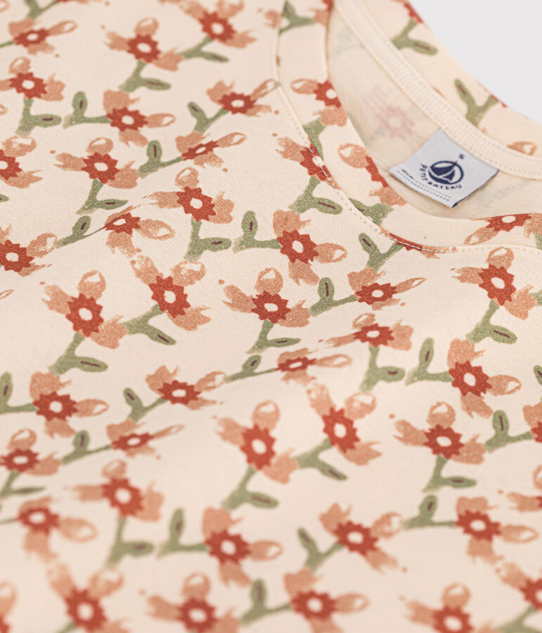 T-shirt LE DROIT girocollo in cotone Donna ecru/multicolore