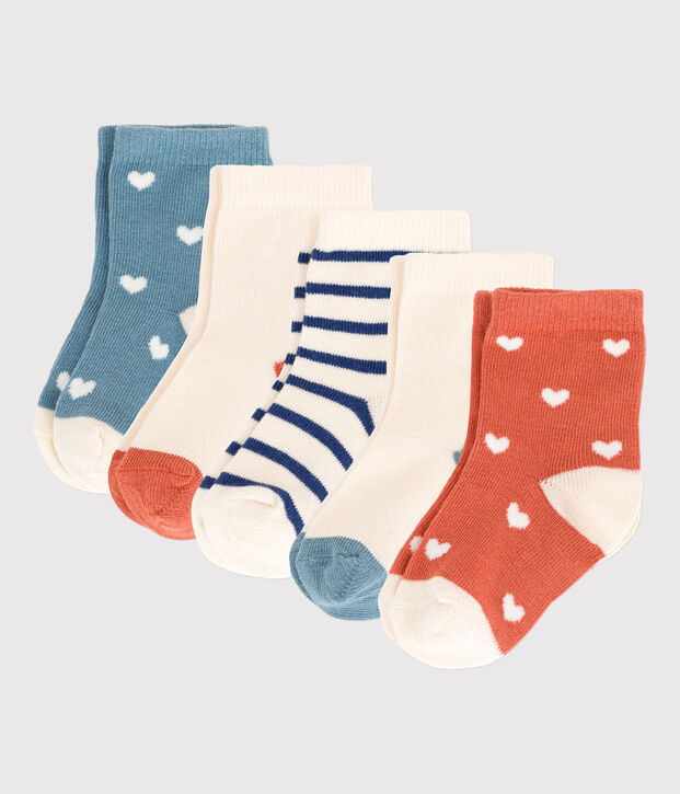 Confezione da 5 paia di calzini beb&egrave; multicolore