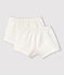Confezione da 2 culotte bambina bianche in cotone biologico variante 1