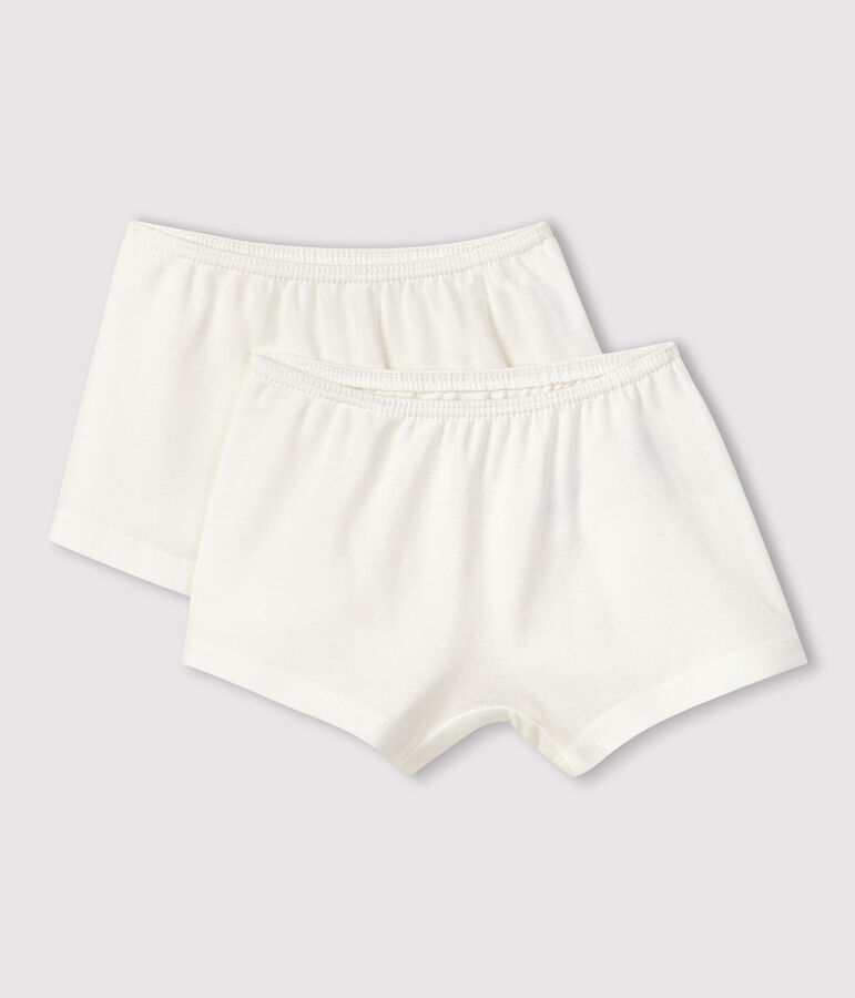Confezione da 2 culotte bambina bianche in cotone biologico multicolore