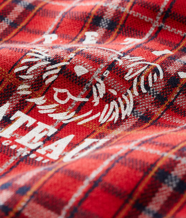 Felpa beb&egrave; maschio in maglia a scacchi rosso/multicolore