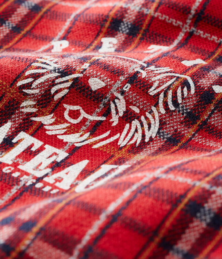 Felpa beb&egrave; maschio in maglia a scacchi rosso TERKUIT/bianco MULTICO CN