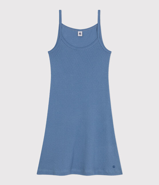 Babydoll in cotone traforato donna blu BEACH