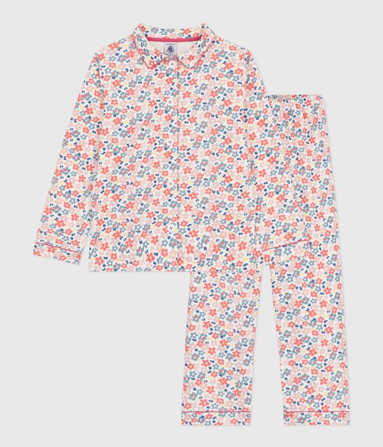 Pigiama bambino in cotone con bottoni e stampa bianco MARSHMALLOW/bianco MULTICO