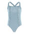 Costume intero bambina verde PINEDE/bianco MARSHMALLOW