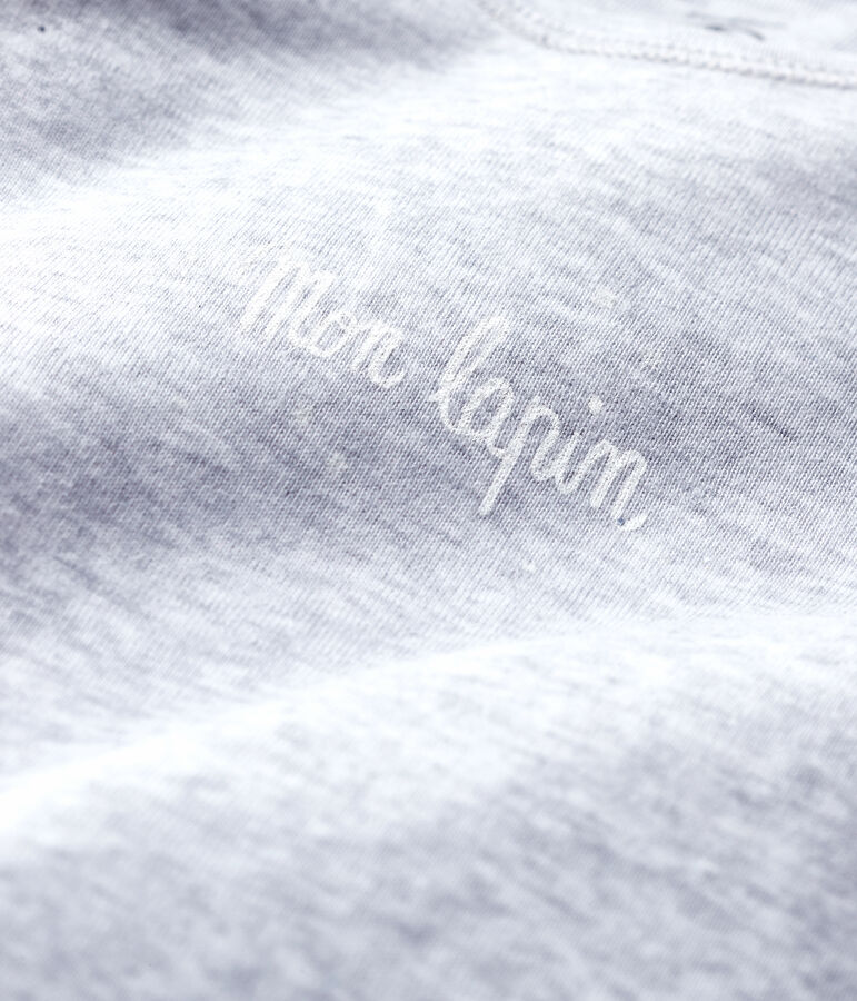 Tutina pigiama grigio screziato beb&egrave; in cotone biologico grigio