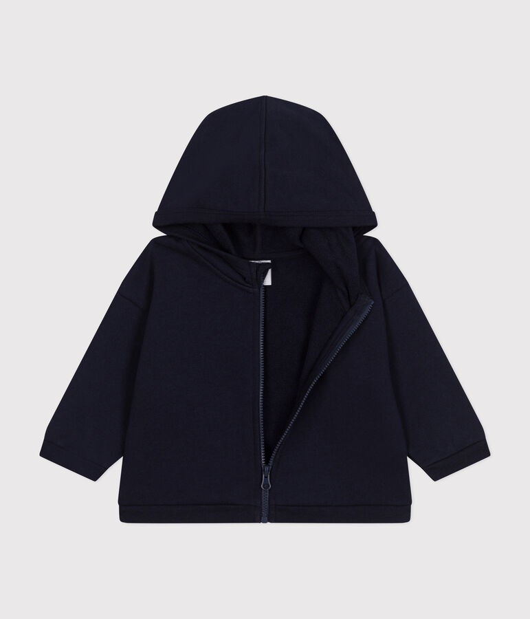 Felpa con cappuccio in tessuto felpato per beb&egrave; blu