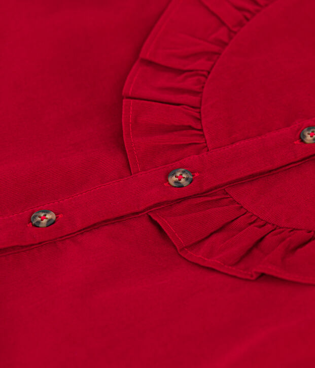 Blusa in velluto fine bambina rosso