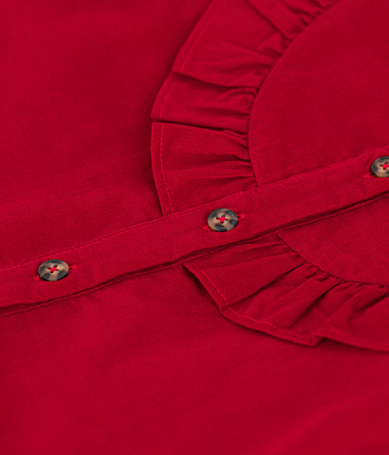Blusa in velluto fine bambina rosso