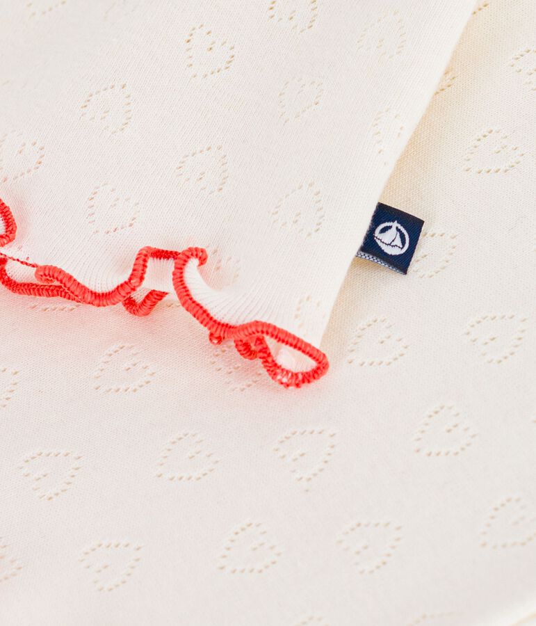 T-shirt a maniche corte in cotone bambina ecru