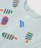 T-shirt a maniche corte in cotone con gabbiani stampati neonato blu/multicolore