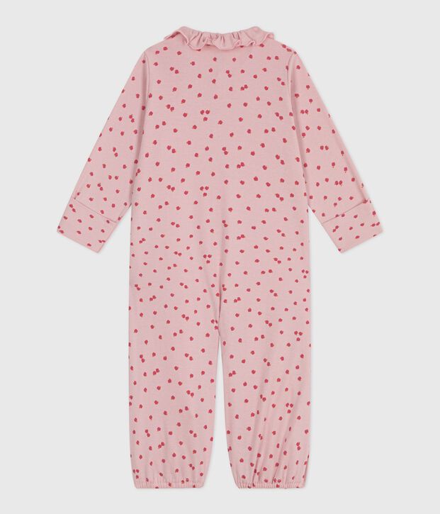 Tutina e sacco nanna in cotone con colletto e stampa neonato rosa/multicolore