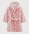 Accappatoio cuore bambina in spugna rosa CHARME/bianco MARSHMALLOW