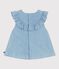 Blusa senza maniche in chambray di cotone ricamato neonato blu BLEU CLAIR