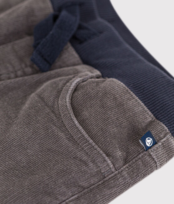Pantaloni dritti in velluto medio bambina / bambino grigio BONGRIS