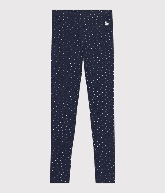 Leggings in jersey lycra bambina blu SMOKING/bianco MULTICO