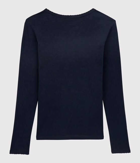 T-shirt cocotte "L'ICONIQUE" in cotone Donna blu SMOKING