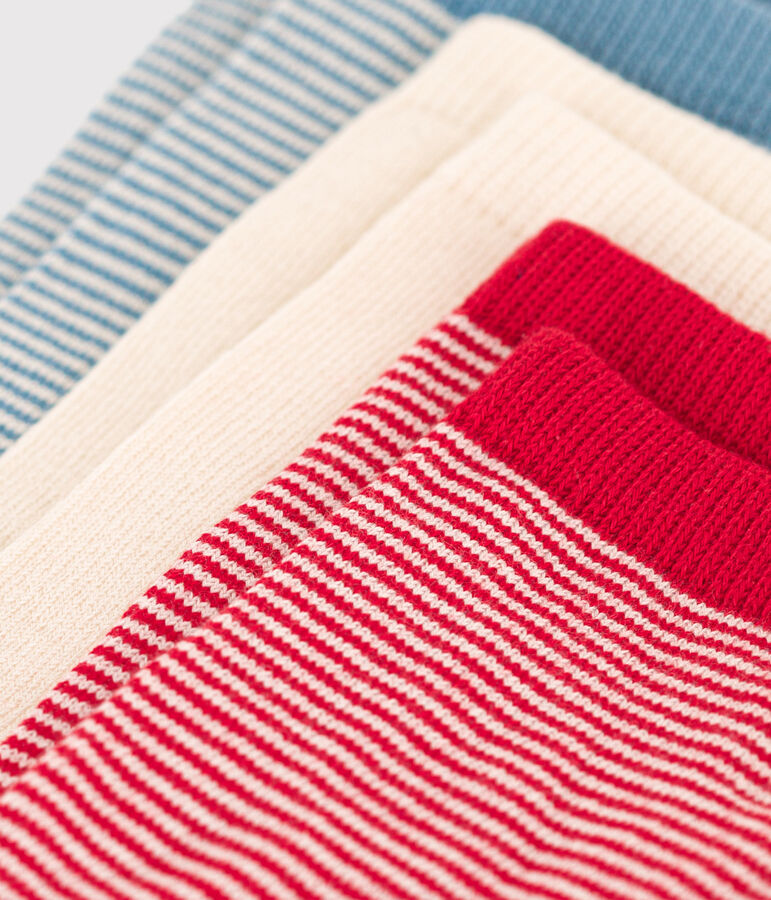 3 paia di calzini bambino in cotone a righe multicolore