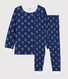 Pigiama jacquard yeti in lana e cotone bambino